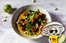 FunGuy Mushrooms and Broccoli in Cashew Curry Sauce