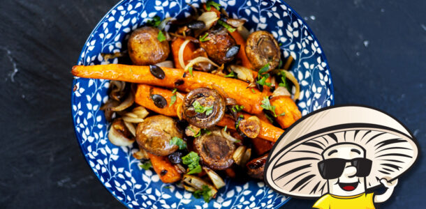 FunGuy’s Garlic and Balsamic Glazed Carrots and Mushrooms