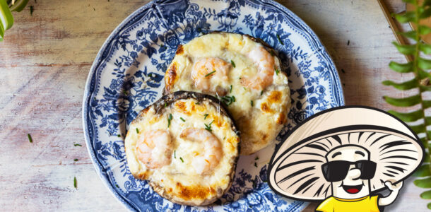 FunGuy’s Garlic Shrimp and 3 Cheese Portobello Mushrooms