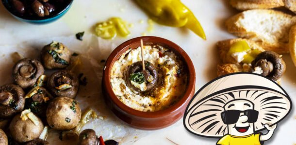 FunGuy’s Baked Feta and Roasted Herb Mushrooms