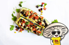 FunGuy’s Crimini Mushroom and Black Bean Zucchini Boats