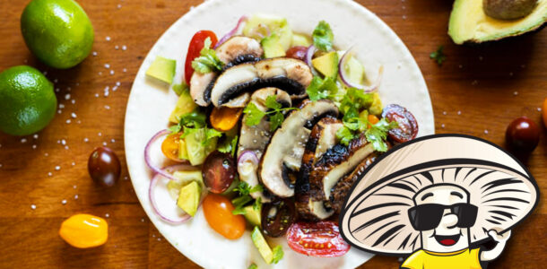 FunGuy's Portobello Mushrooms and Cucumber Tomato Salad