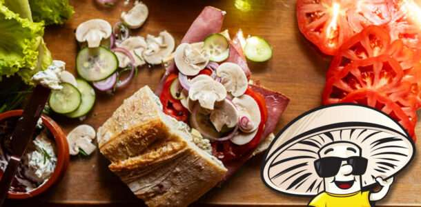 FunGuy’s Cold Pastrami and Quick Pickled Mushroom Sandwich