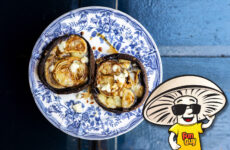 FunGuy’s Balsamic Caramelized Onion and Blue Cheese Portobellos