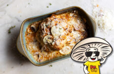 FunGuy’s Roasted Cauliflower with Creamy Mushroom Parmesan Sauce