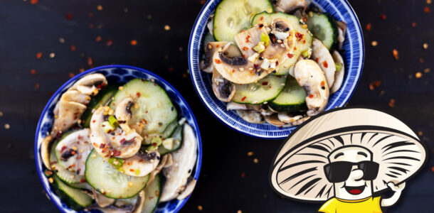 Spicy FunGuy Mushrooms and Cucumber Salad