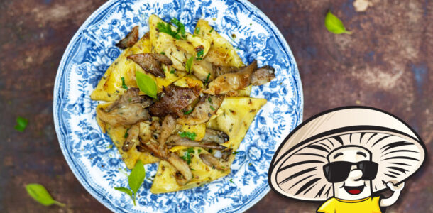 FunGuy's Butter Herb Sauteed Ravioli and Oyster Mushrooms