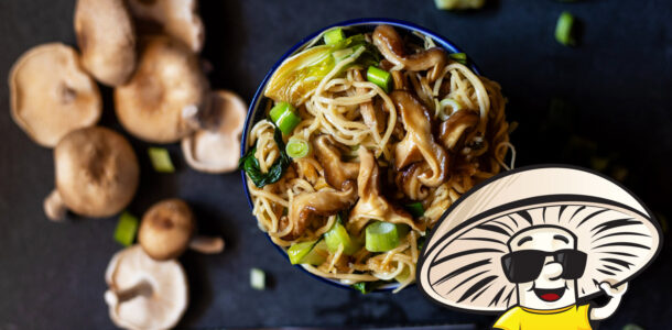 FunGuy’s Shiitake Chow Mein and Bok Choy