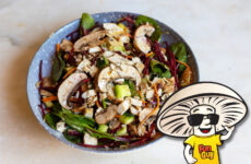 FunGuy's Crimini Mushrooms with Shredded Beet Carrot and Chicken Salad
