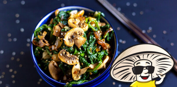 Korean Spinach with FunGuy Mushrooms
