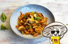 FunGuy’s Crimini and Creamy Tomato and Cheddar Pasta