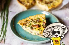 FunGuy’s Cheesy Chive Mushroom and Ham Quiche