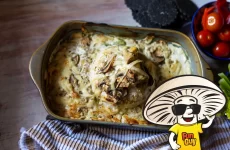 FunGuy’s Baked Camembert with Mushrooms and Artichoke Dip