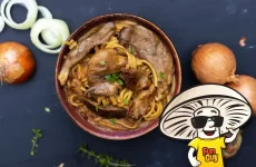 FunGuy's Caramelized Onion and Oyster Mushroom Linguine