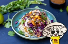 FunGuy's Cabbage and Mushroom Slaw with Peanut Lime Dressing