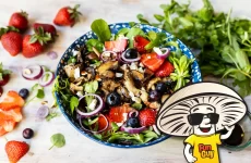 FunGuy's Crispy Mixed Mushrooms with Berries and Salad Greens