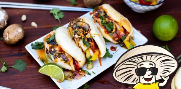 FunGuy's Crimini and Vietnamese Style Salad Bao Buns