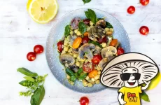FunGuy's Lemon Basil Chickpea Salad with Cherry Tomatoes and Goat Cheese