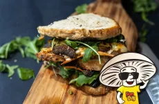 FunGuy's Pesto Portobello and Arugula Grilled Cheese Sandwich
