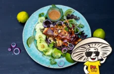 FunGuy's Spicy Seared Honey Chili Glazed Salmon Salad